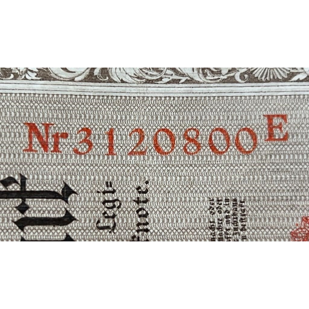2× 1910 Germany 1000 Mark Reichsbanknote Berlin Red Seal Pre-WWI Rare Pair