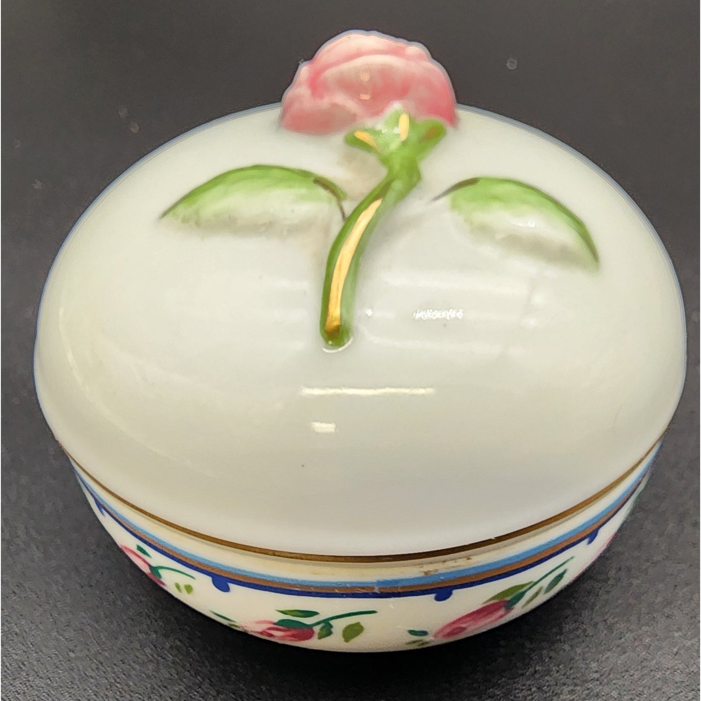 Orient Express Japan Elizabeth Arden Porcelain Rose Candle w/ Lid Vintage