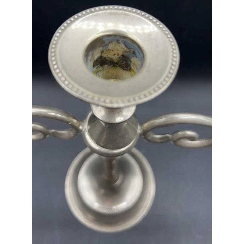Vintage Silver 3-Pc Candle Holder Set – Ornate 3-Arm Candelabra & 2 Single Holders
