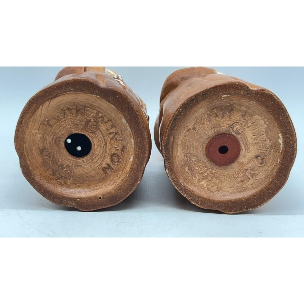 Vintage Twin Winton Monks Salt, Pepper Shakers,  1960s from California, Ceramic