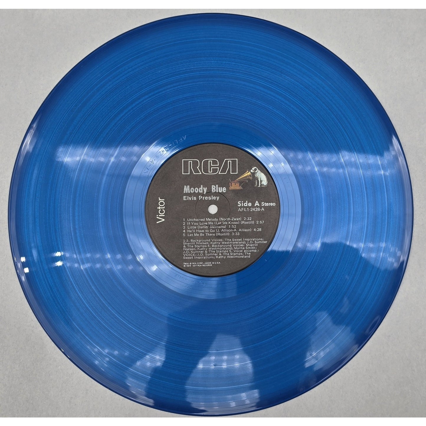 Elvis Presley “Moody Blue” 1977 RCA LP – Blue Vinyl NM, Jacket & Sleeve Good