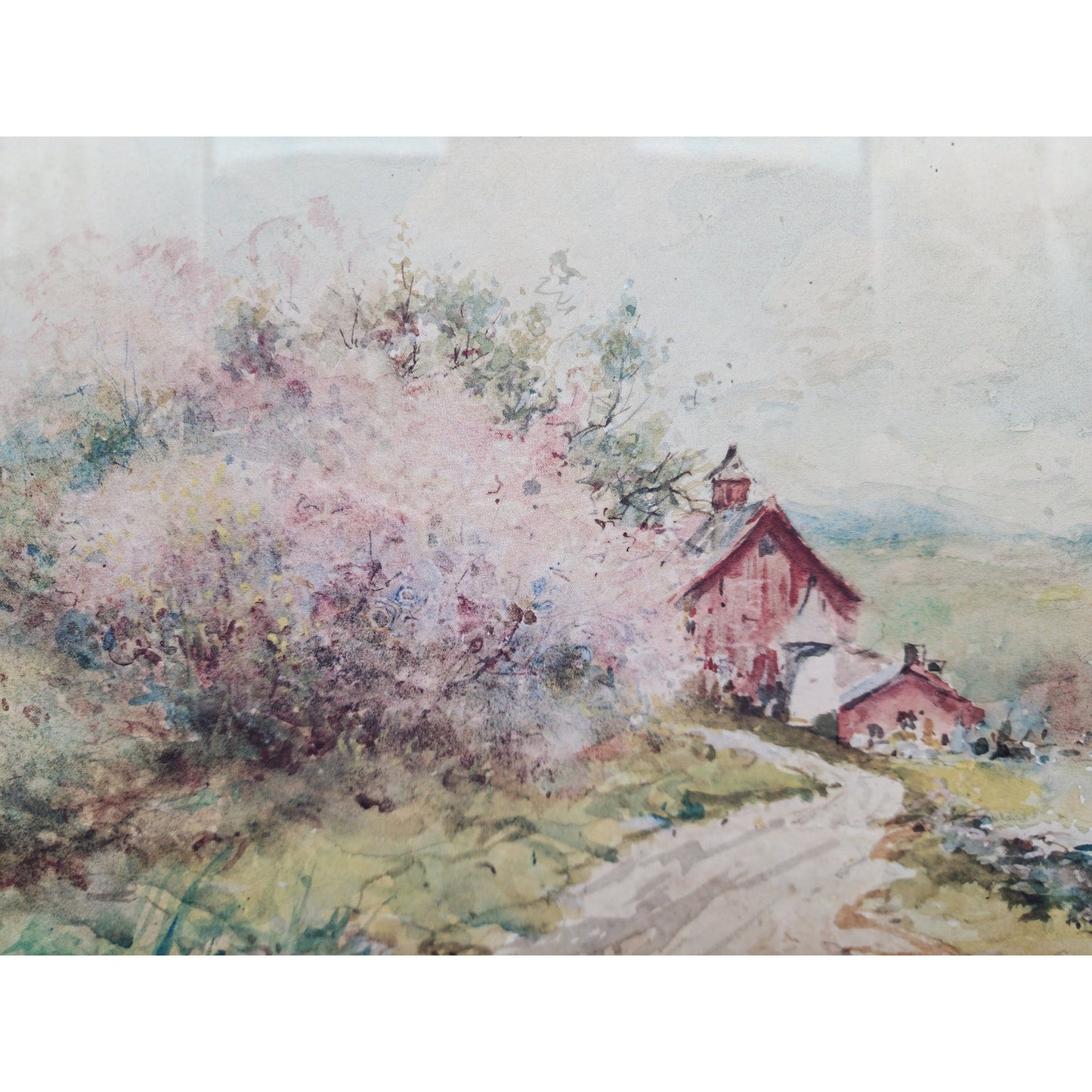 Countryside Paul Sawyier Lithograph 1470/1500 Framed Oak 22x20 COA 1996