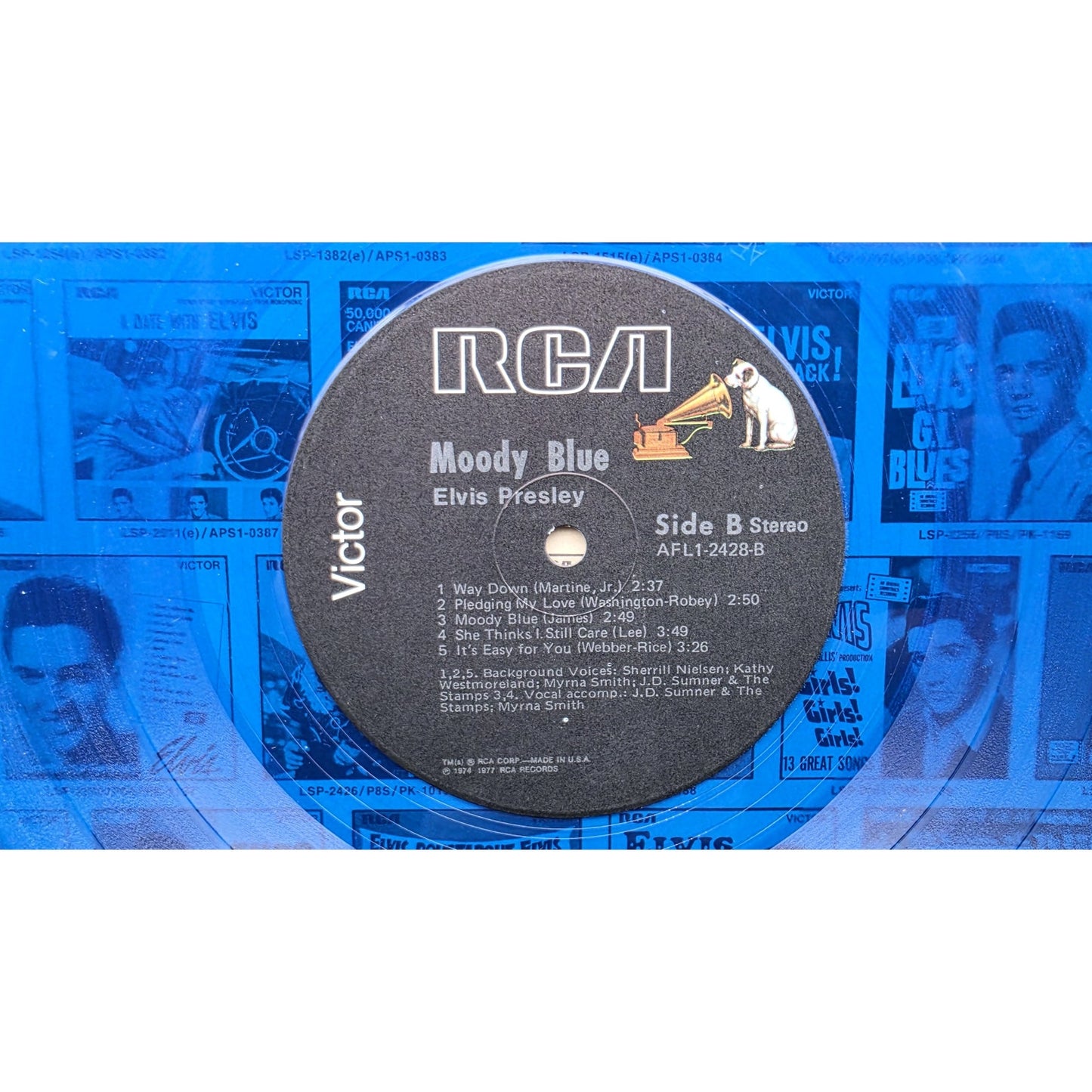Elvis Presley “Moody Blue” 1977 RCA LP – Blue Vinyl NM, Jacket & Sleeve Good