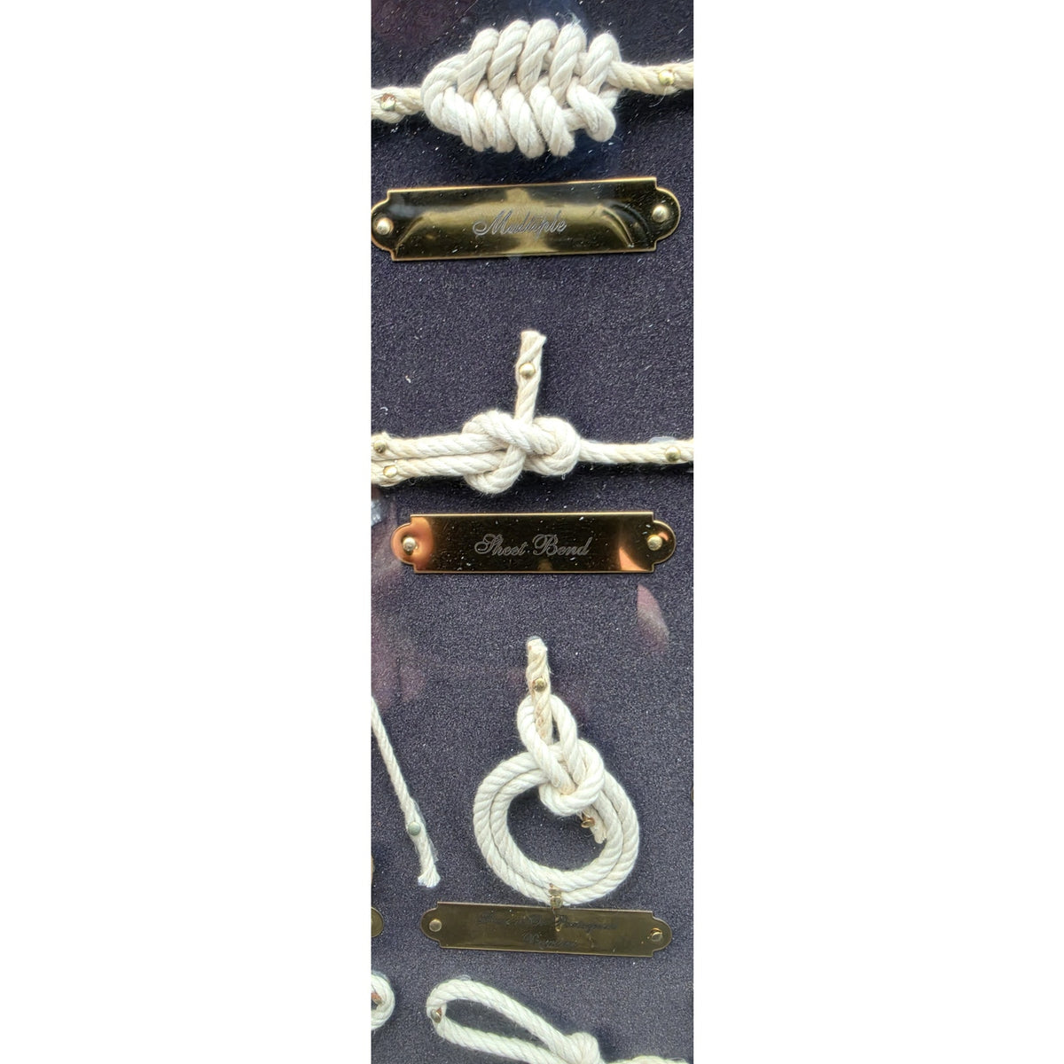 Vintage Nautical Rope Knot Shadow Box Wooden Display Brass Frame Wall Art 20.5"
