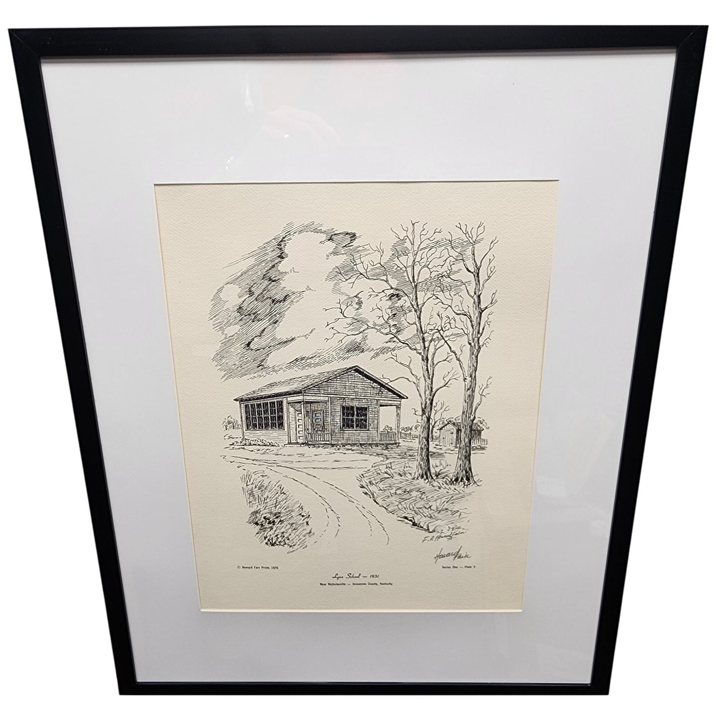 The Nostalgic Jessamine County Past Prints Series One, Signed Howard Fain, 1970 Set Framed