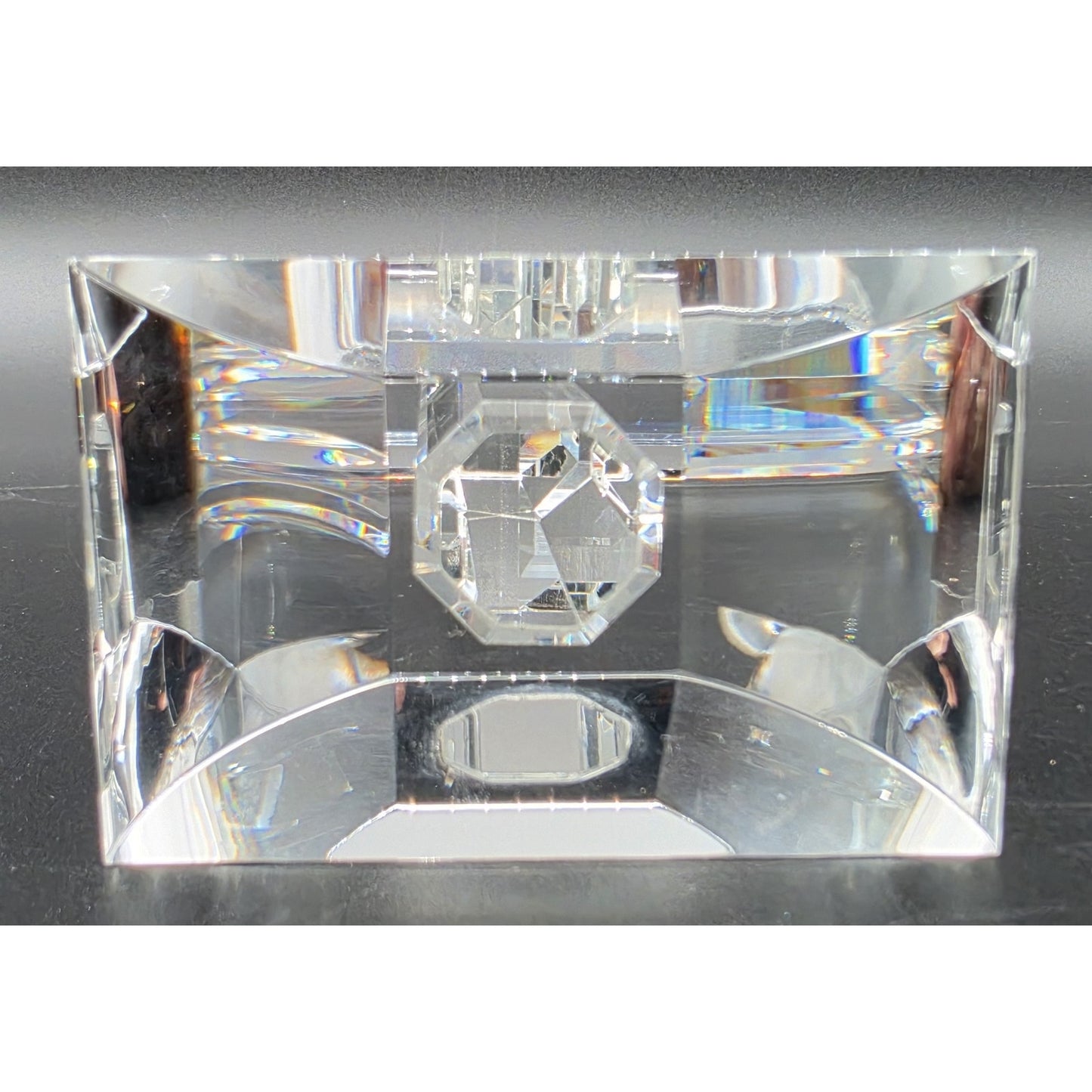 Vintage Cut Lead Crystal Cross 8.5" Tall Heavy 1lb 11oz Stunning Clarity