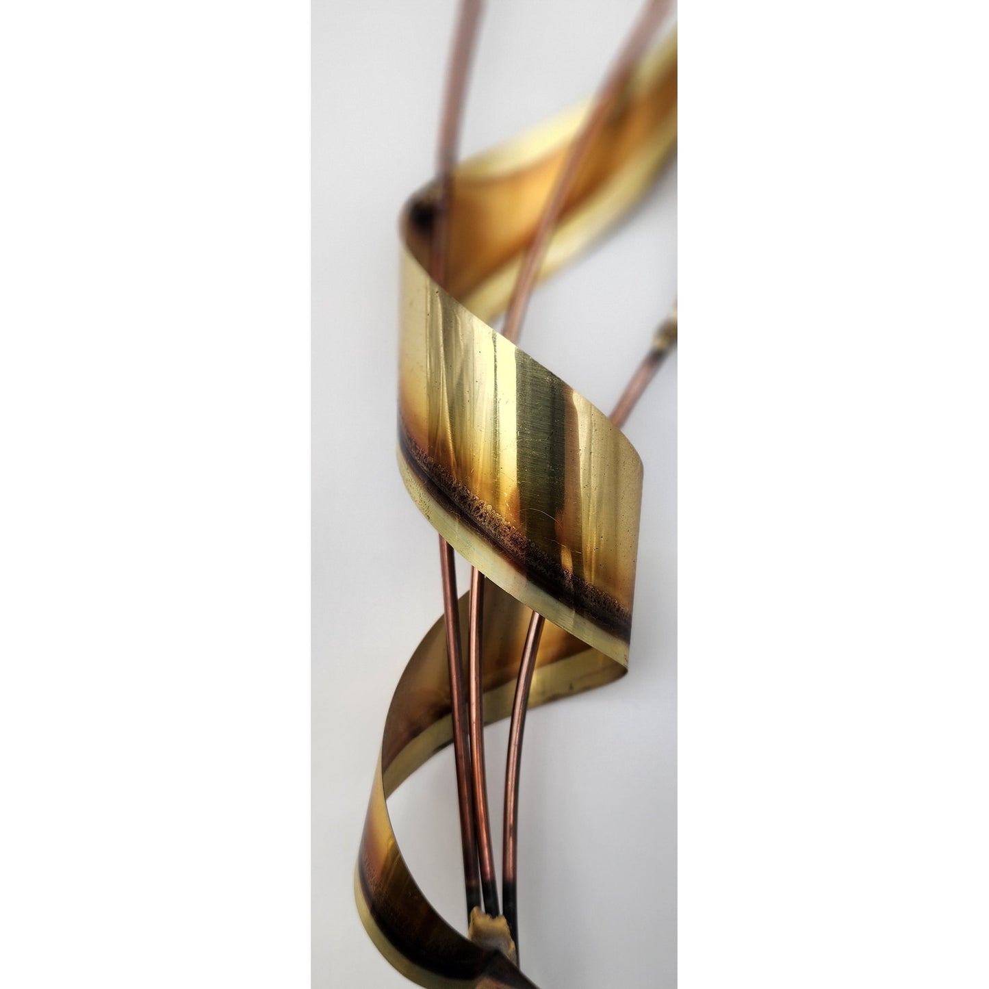Vintage Brass & Copper Wheat Wall Art Pair – 31" Metal Sculptures Left/Right