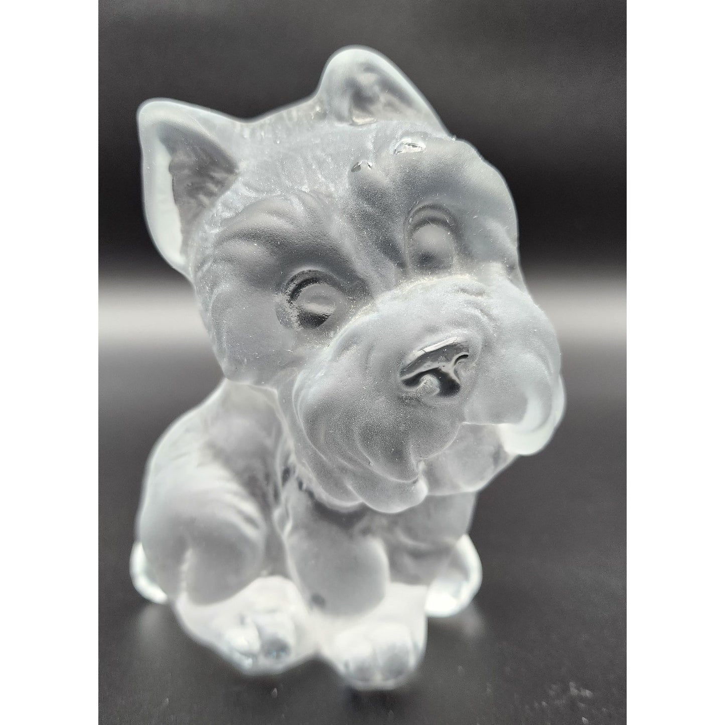 Viking Glass Hand Made USA Scottish Terrier Paperweight Bookend 5.25” Figurine