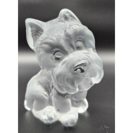 Viking Glass Hand Made USA Scottish Terrier Paperweight Bookend 5.25” Figurine