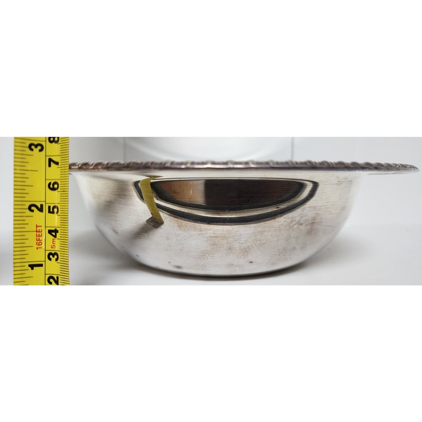 Vintage Wm Rogers Silver Plated Covered Bowl #862 Rope Trim 10.25" Diameter
