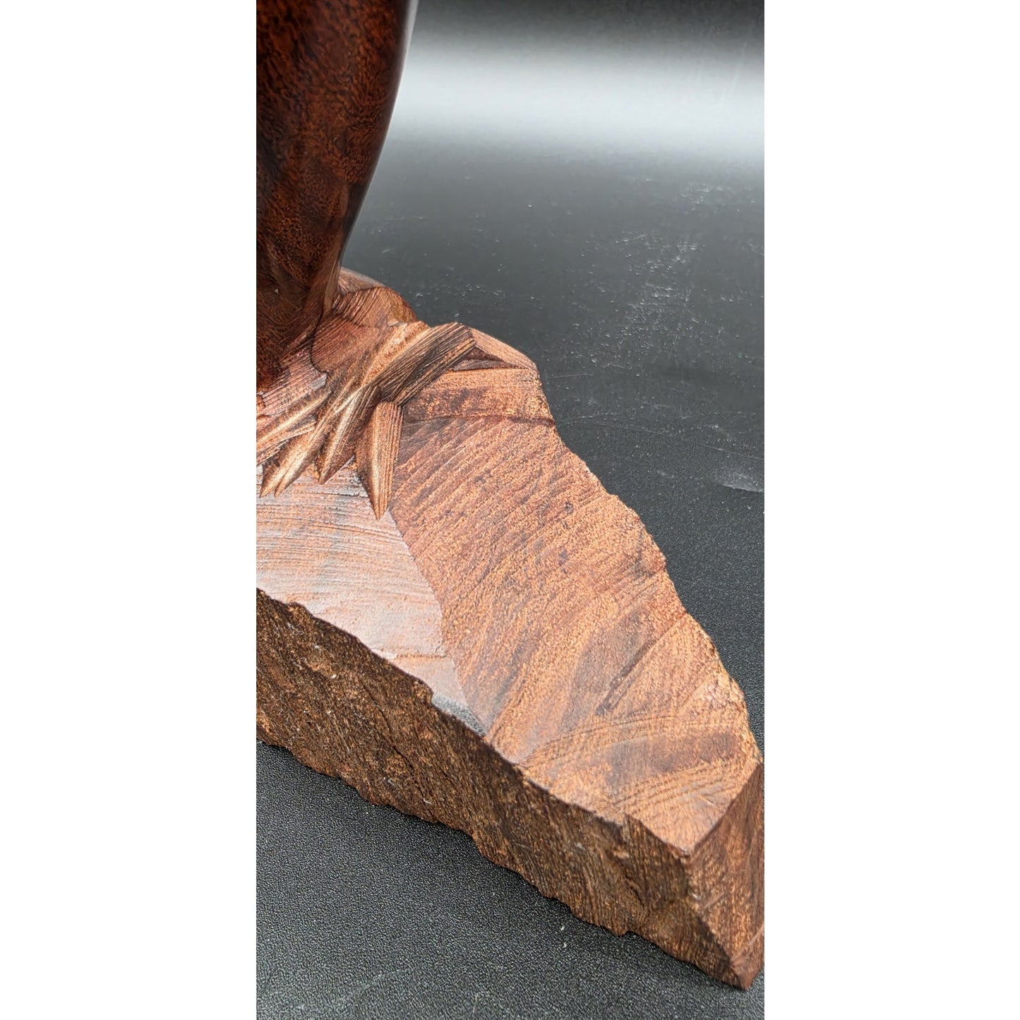 Vintage Hand‑Carved Hardwood Dolphin Statue 13.5" Polished One‑Piece Art