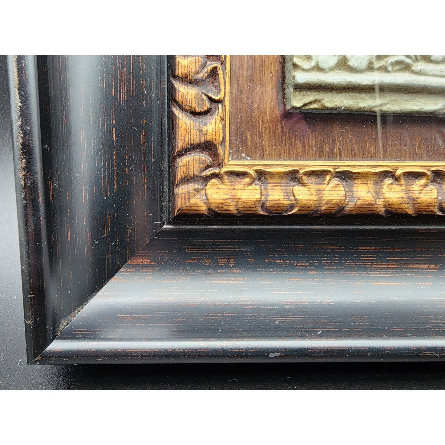2009 “God Bless Our Home” Framed Shadowbox – Faux Walnut & Gilt, 14x13, Ready