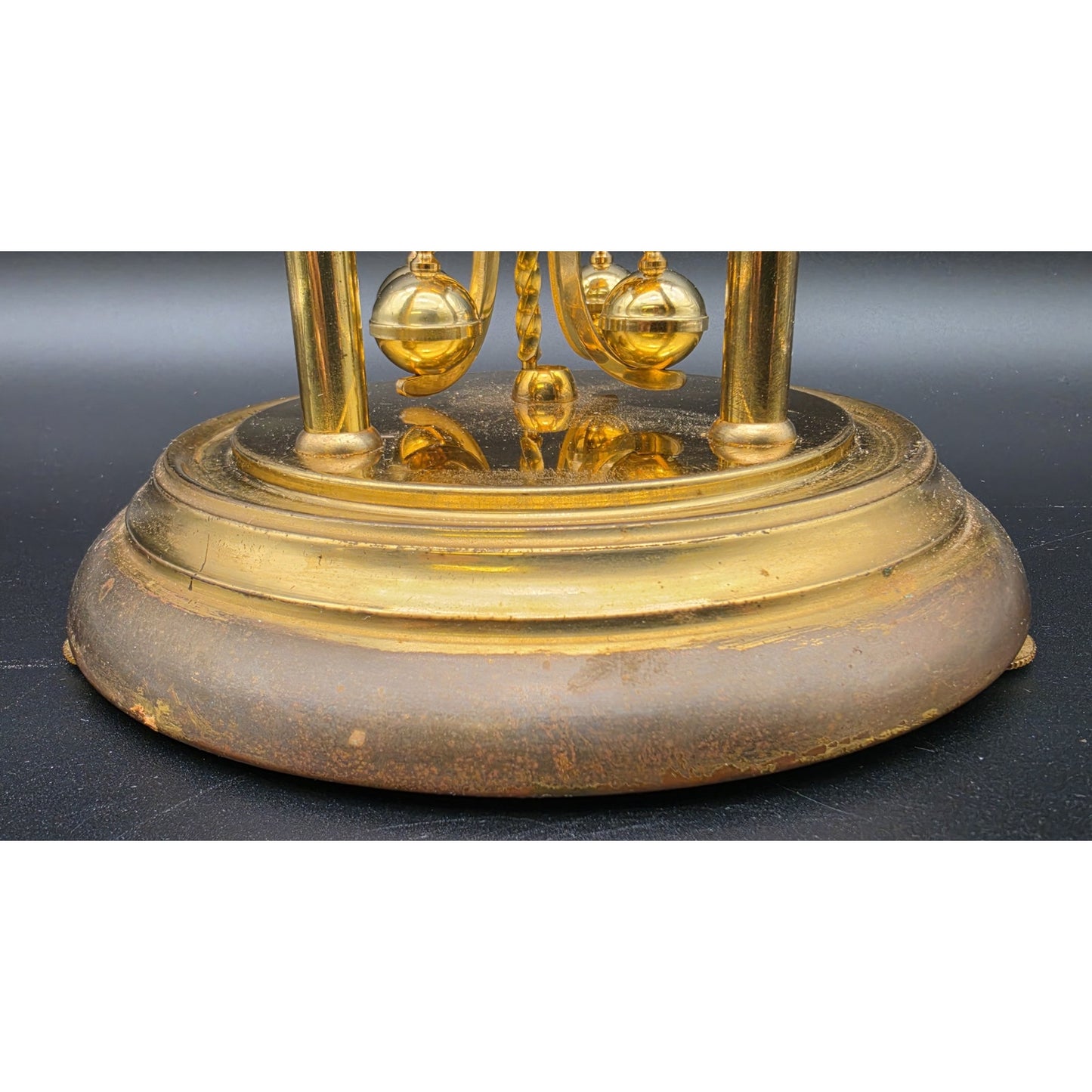 Vintage Kundo German Anniversary Torsion Clock w/ Dome – Brass – Needs Key