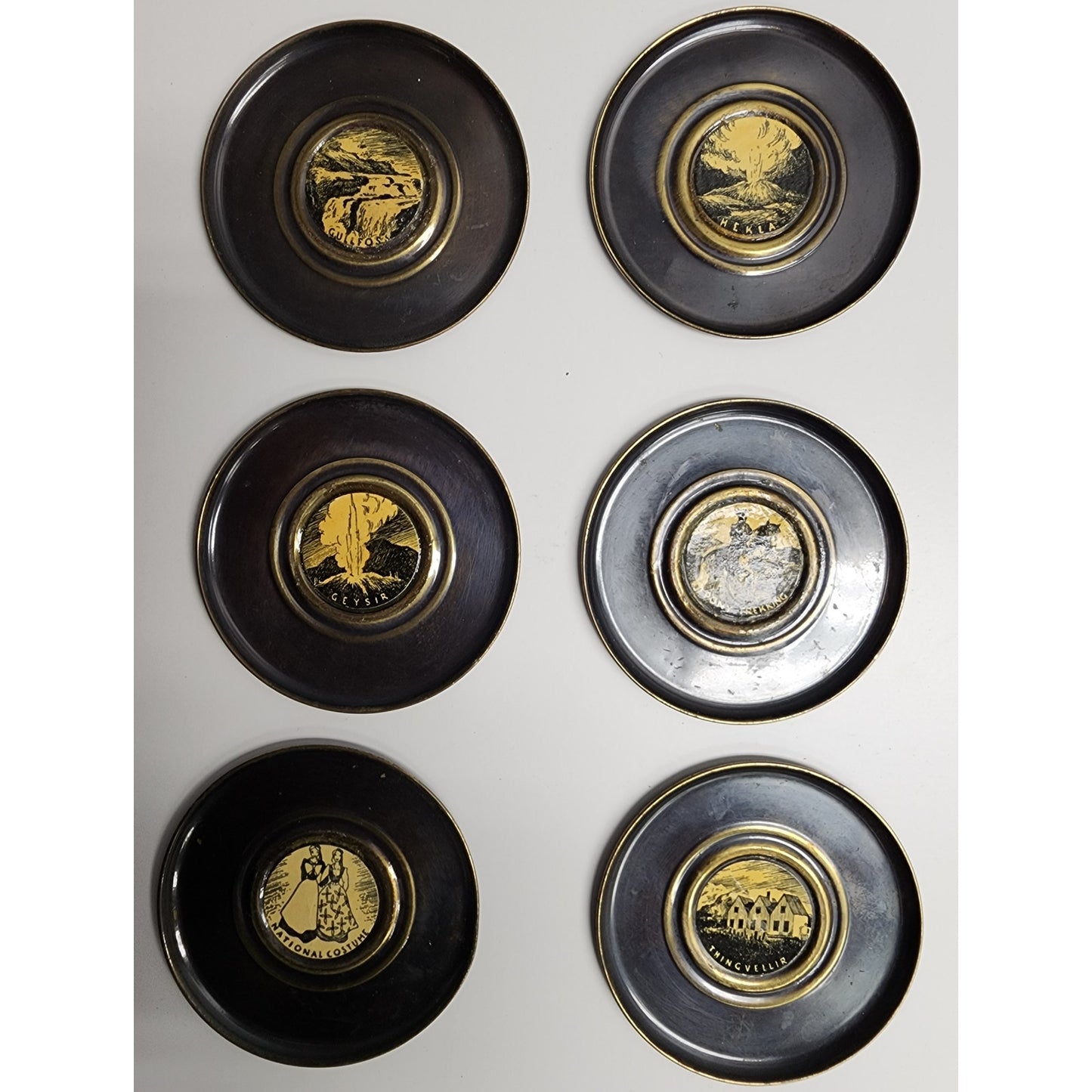 Vintage Tole Painted Silent Butler Roses + Brass Kobenhavn Trays & Flower Pot Lot