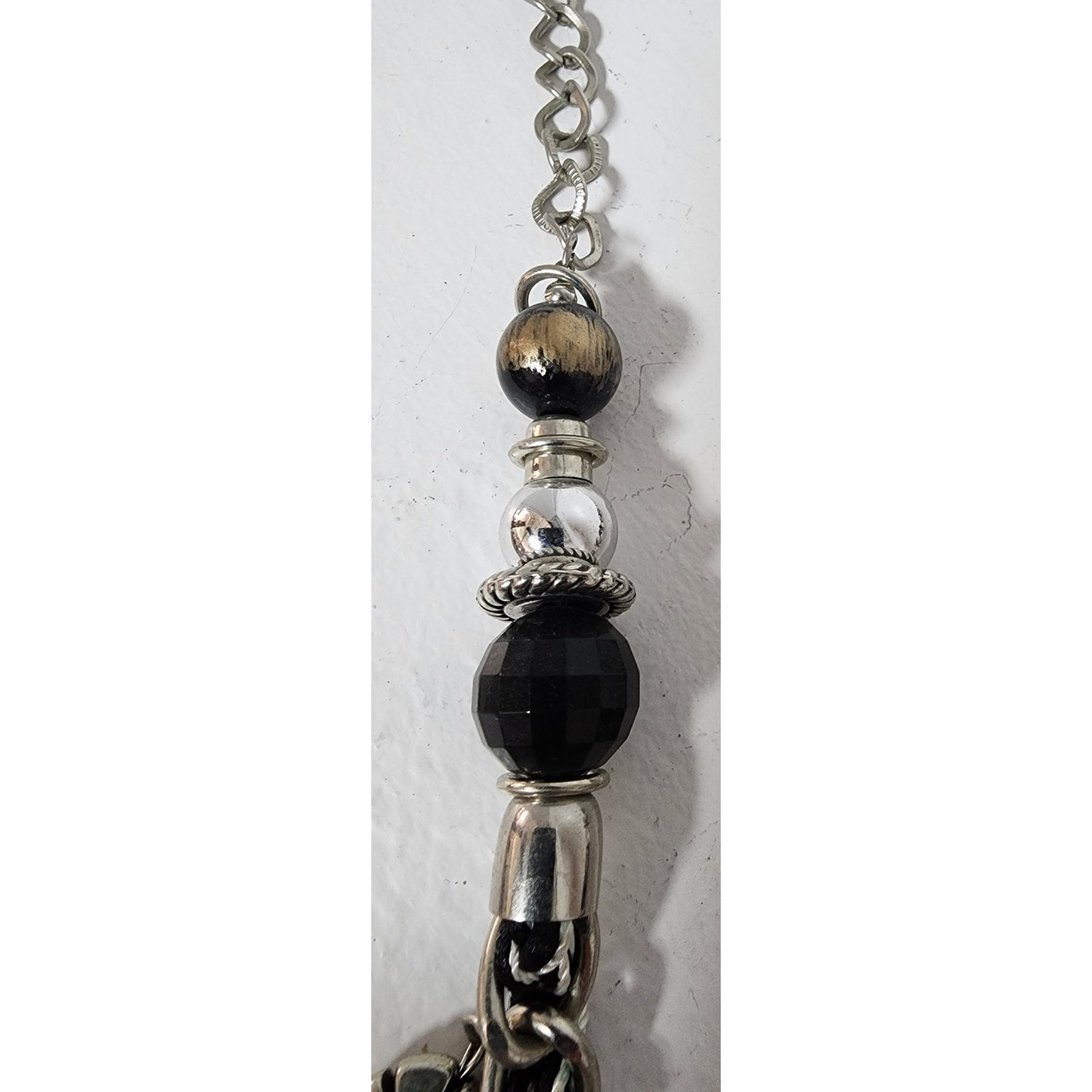 Vintage Charm Necklace w/ Heart Amulet Luke 10:27 & Cross – Unique Design
