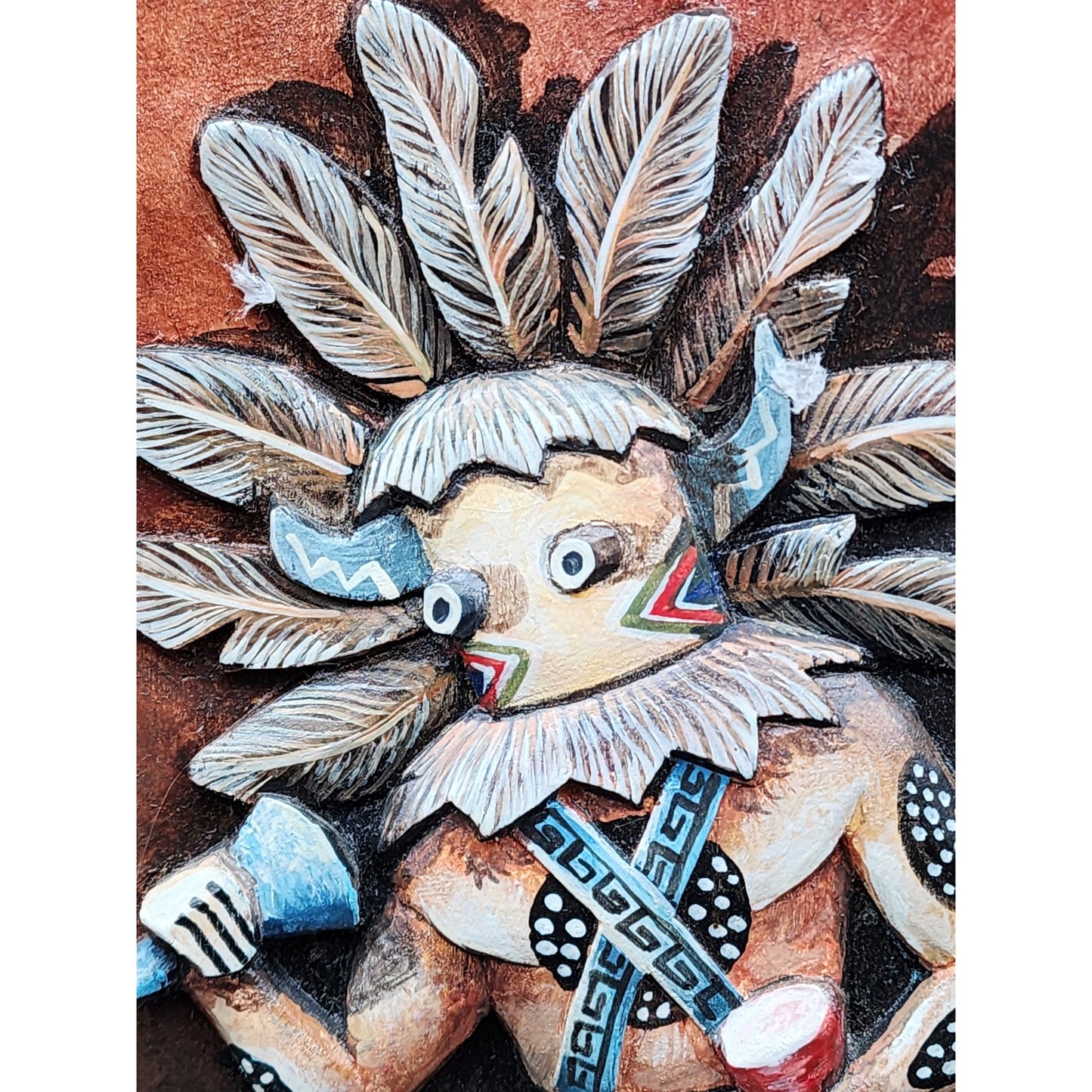 Bill Coffelt 2003 Southwest Mixed Media Art Framed Native Pottery Scene