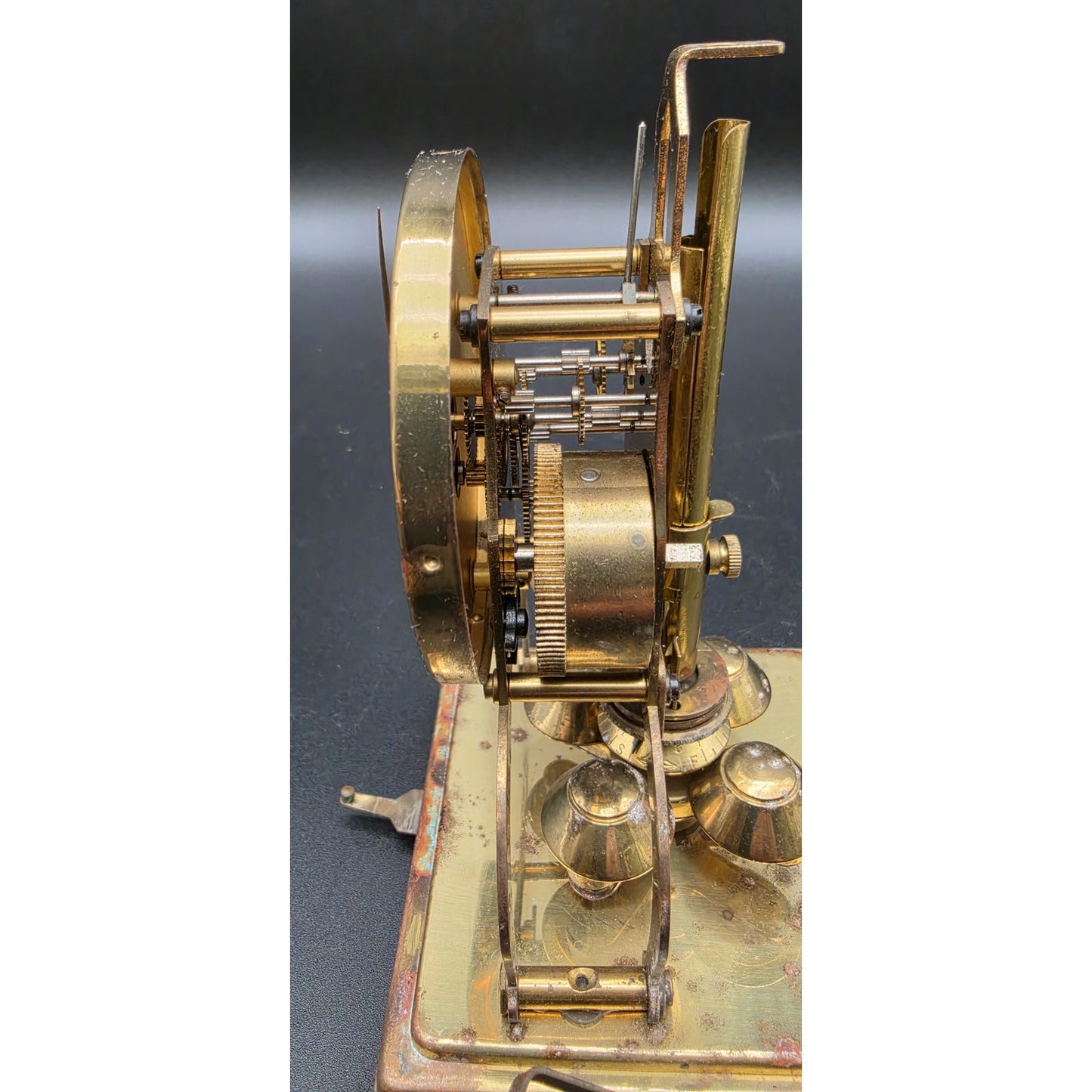 Vintage Schatz 400‑Day Torsion Clock Germany Brass & Glass Case w/ Key – Repair