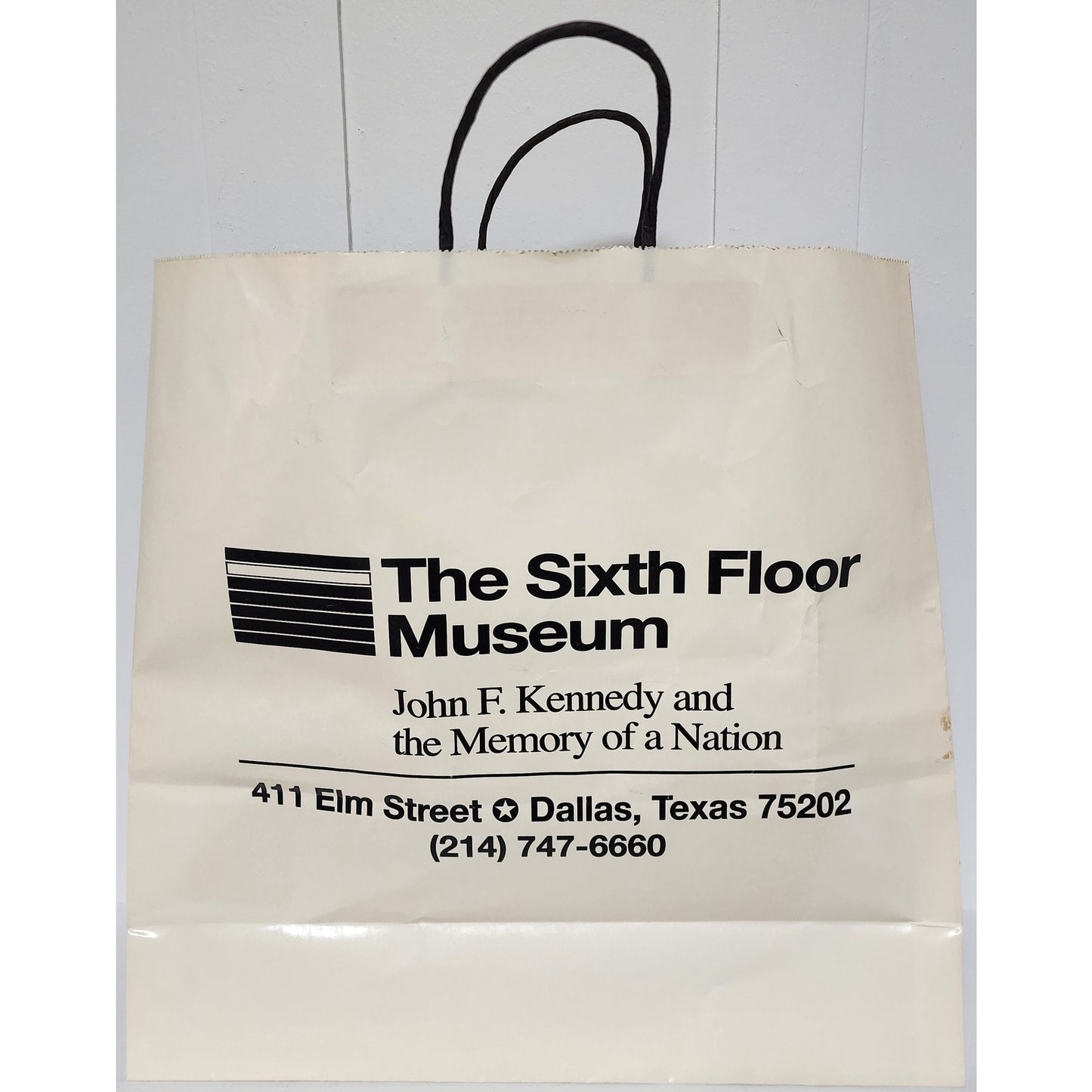 Vintage JFK Sixth Floor Museum Bag & Tribute Set w/ Plaque, Book & Buttons
