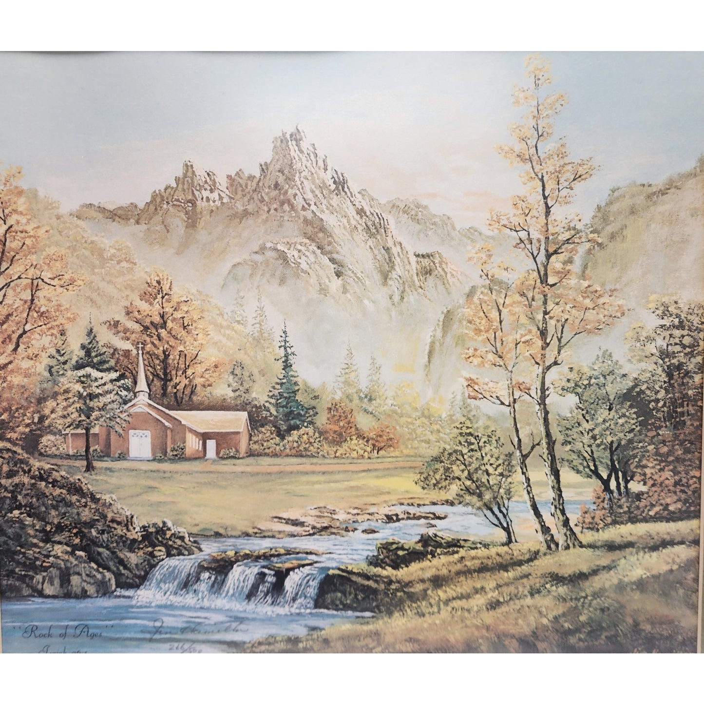 Rock of Ages Signed Lithograph, Jim Hamilton 266/500 Framed Inspiring Landscape