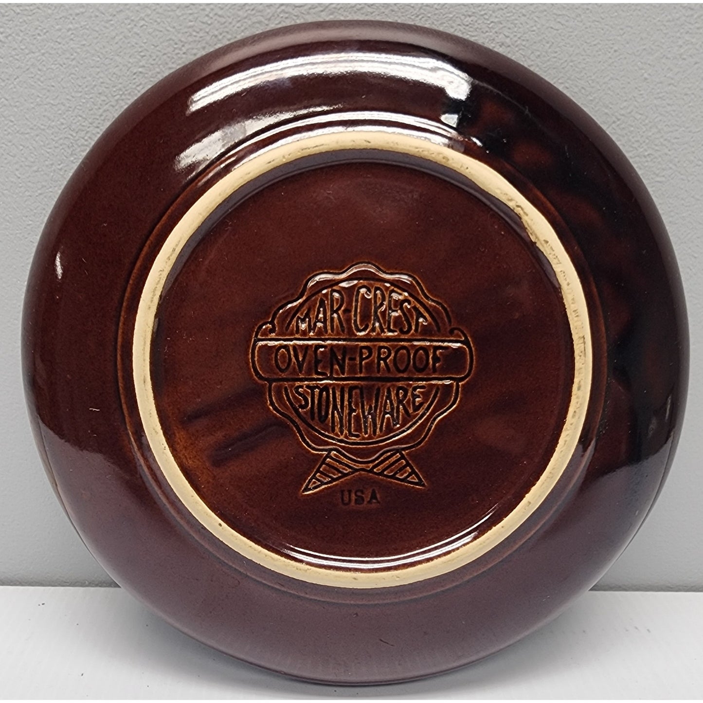 Marcrest Daisy Dot Brown Stoneware Pitcher & 9.5" Plate Ovenproof USA Vintage