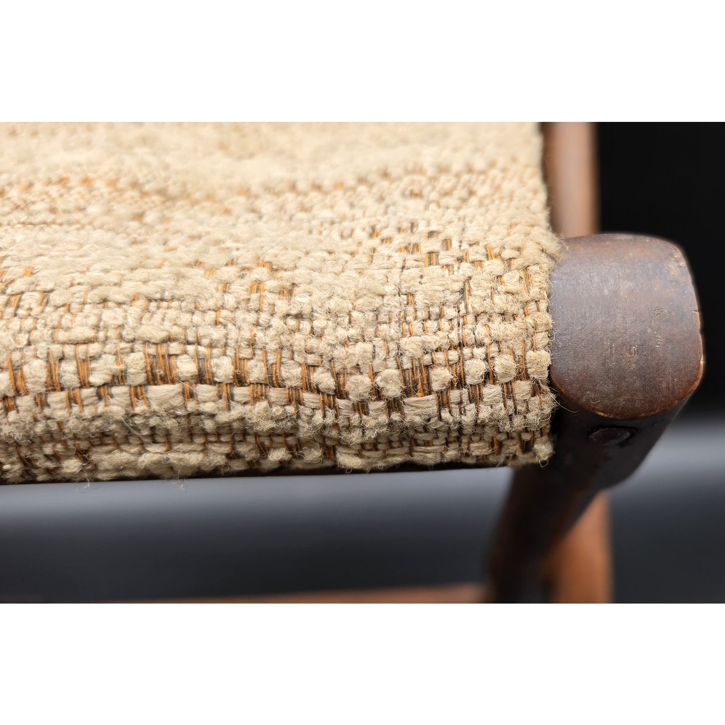 Federal Era Hardwood Folding Chair w/ Woven Seat, Unique Fold System, 1800s