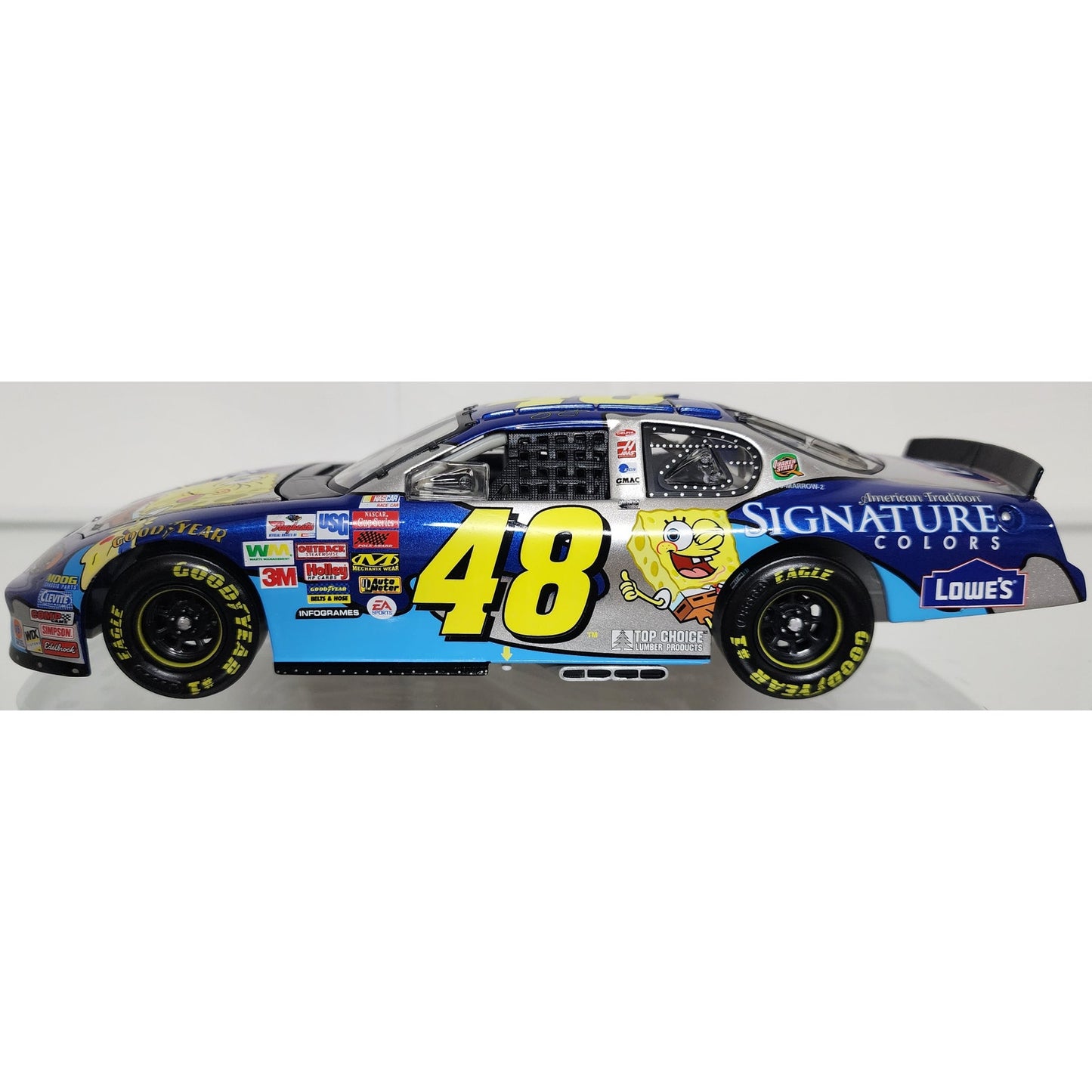 2003 Jimmie Johnson #48 Lowe’s SpongeBob Platinum 1:24 Diecast Monte Carlo Bank w/ Gold Key LE