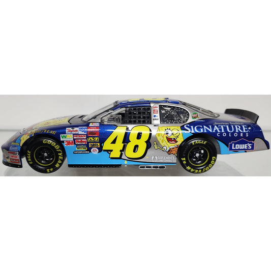 2003 Jimmie Johnson #48 Lowe’s SpongeBob Platinum 1:24 Diecast Monte Carlo Bank w/ Gold Key LE