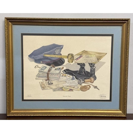 C. Don Ensor "Sincerely Yours" Vintage Framed Art Print