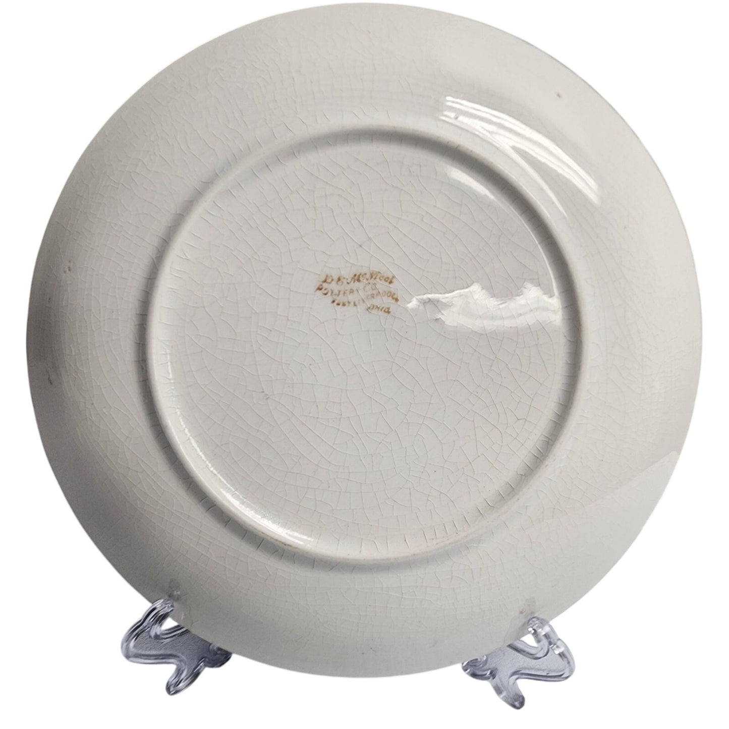 D & W Millard Pottery Lord’s Prayer Plate 9.25" Gold Script Hand Painted Vintage