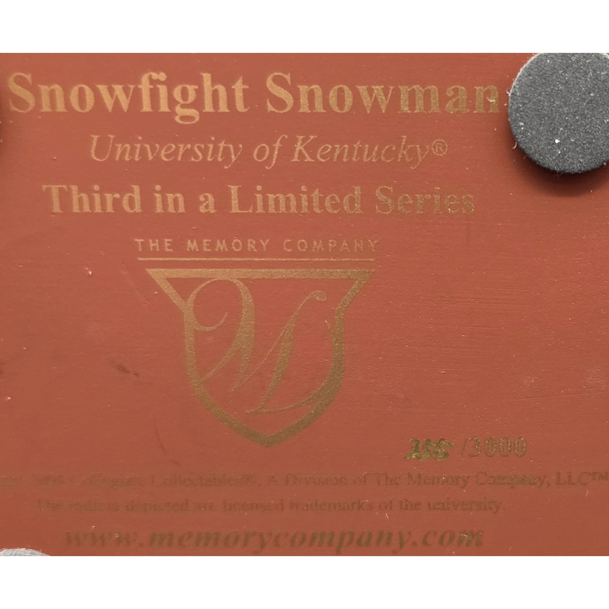 Vintage Univ of Kentucky Snowfight Snowman Snowglobe LE #356/3000 Wildcats
