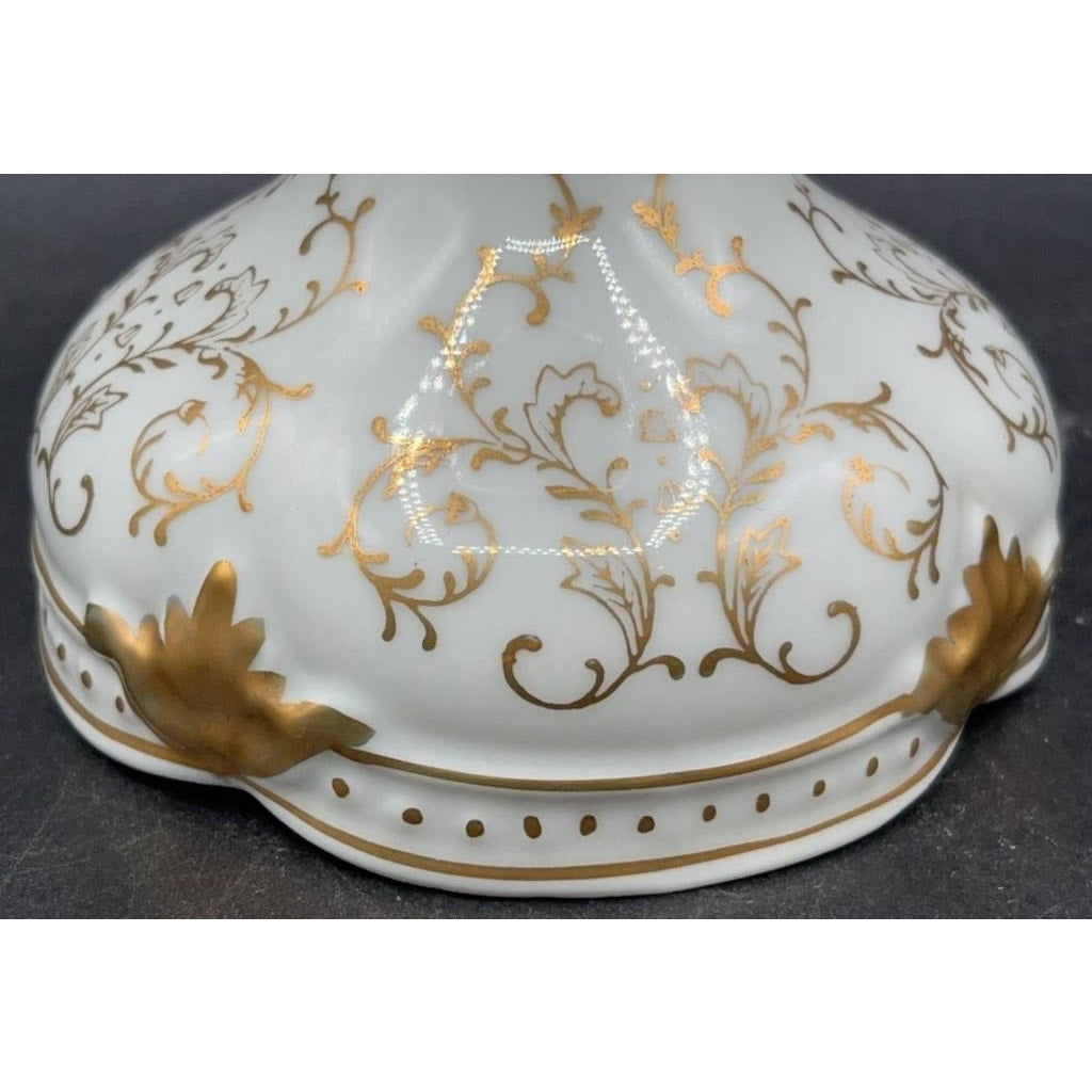 Antique Victorian Porcelain Vase Gold Gilt Lidded Ornate Handles 16" Tall