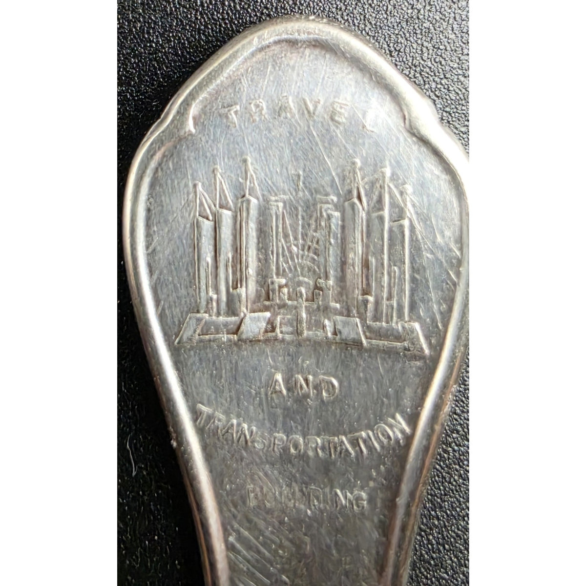 1933 Chicago Worlds Fair Souvenir Silver Spoon Wm A Rogers Science Court Travel