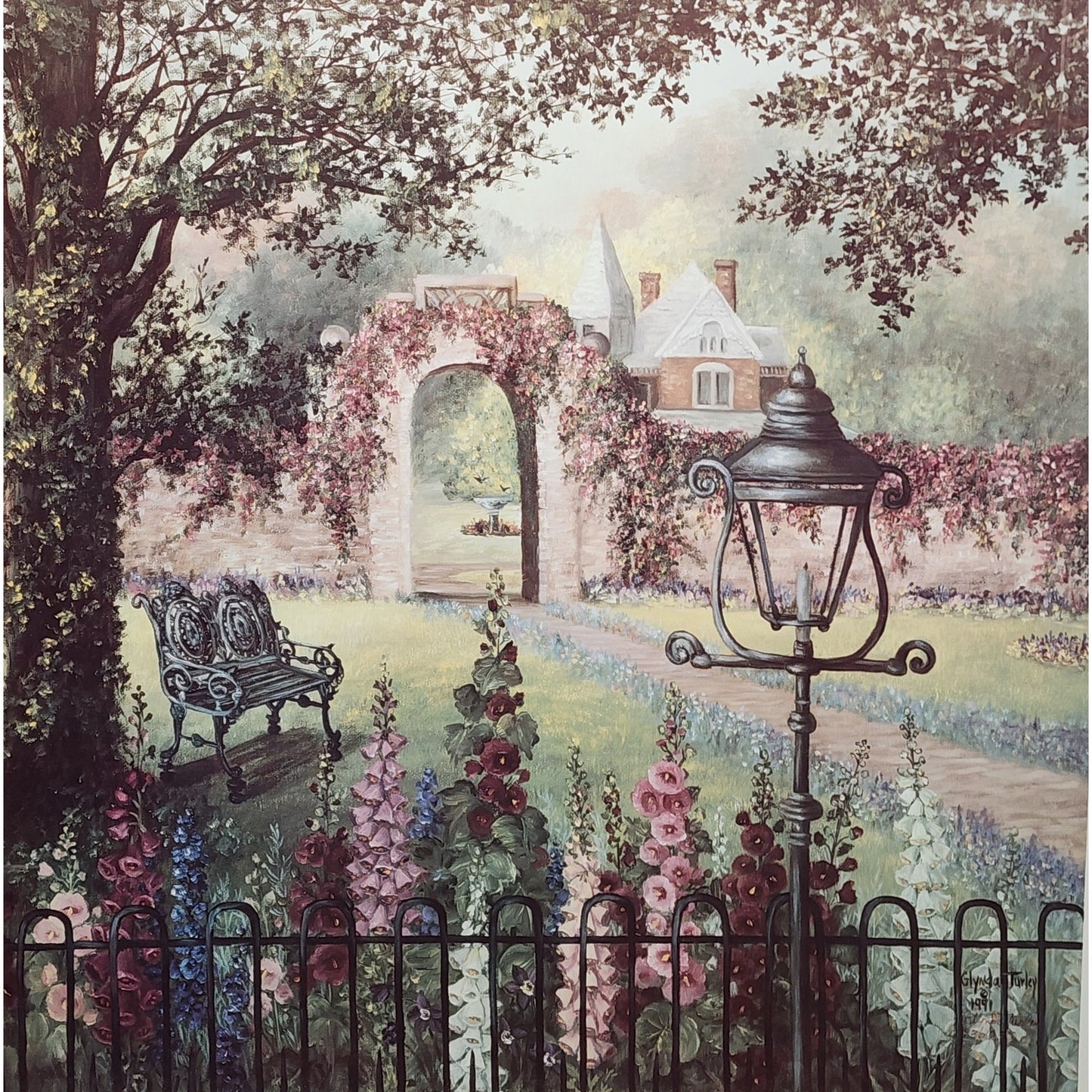 “The Courtyard” Glynda Turley Ltd Ed #836/2500 Framed Lithograph 26.6” Square