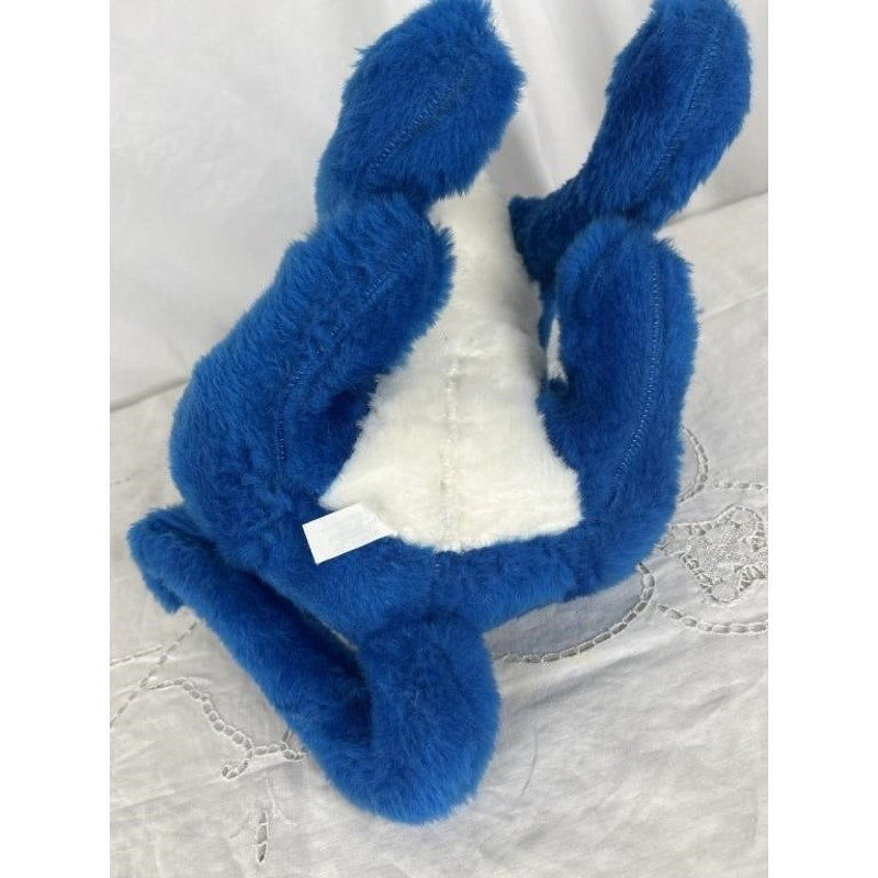 Vintage Rushton Co UK Wildcat Plush Doll Royal Blue White Fur 16.5" Univ KY