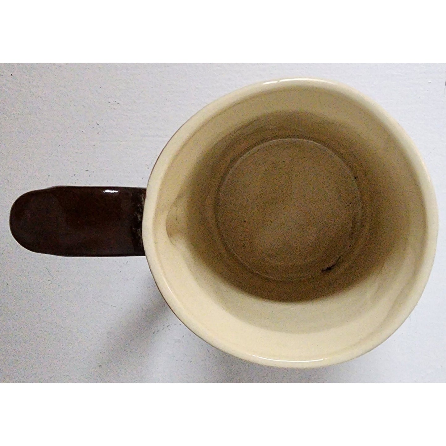 GG Dachshund Stoneware Handmade Mug 12oz Beige Brown Art Dog Breed Info Vintage