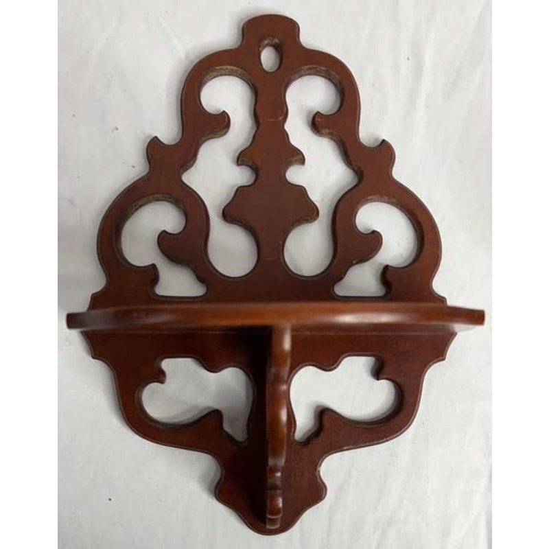 Vintage Butler Scroll Cut Wood Wall Shelf C101 – Ornate 13" Hanging Display