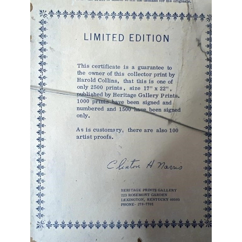 Harold Collins “Old Home Place” Signed Collector's Print