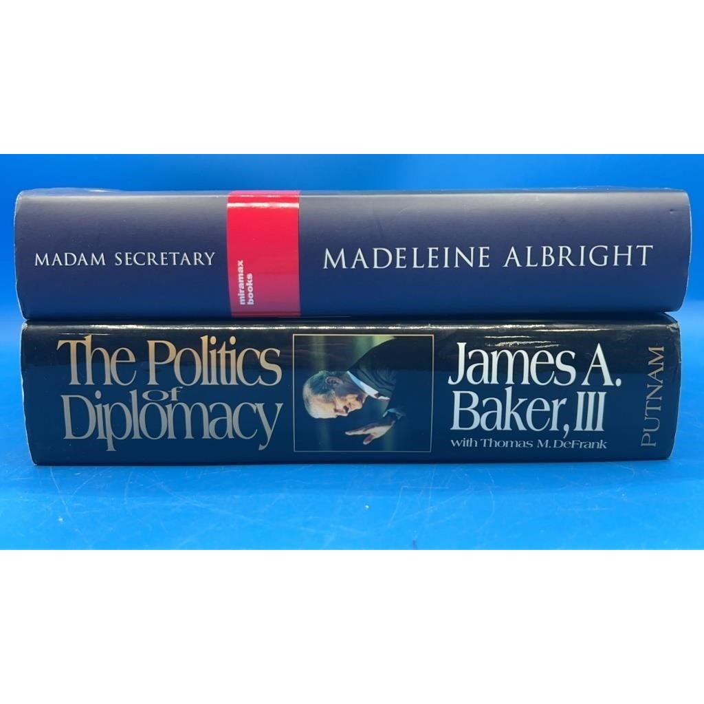 2 Signed Books Albright & Baker US Secretaries of State Memoirs Politics RARE