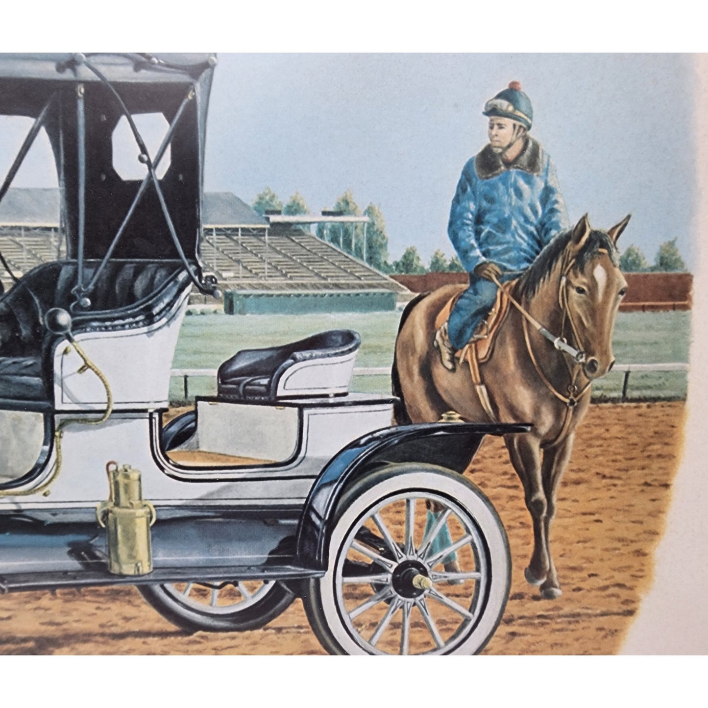 Riding in Style Lithograph by C. Don Ensor  Framed w Matting & Glass  30.5x24.75