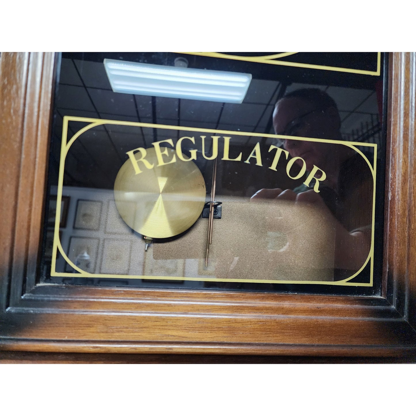 Vintage Elgin Regulator 31 Day Clock Wood Case Brass Pendulum Chimes w/ Key