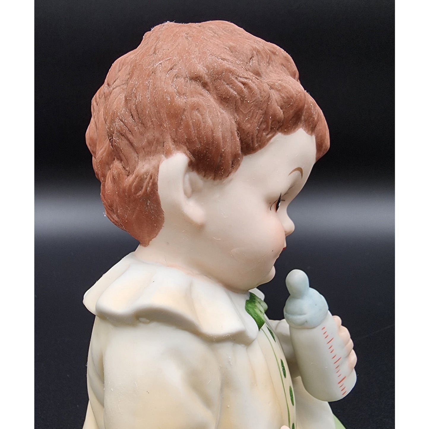 Vintage Porcelain Baby Figurine Handpainted Child with Bottle 7" Cameo Mark
