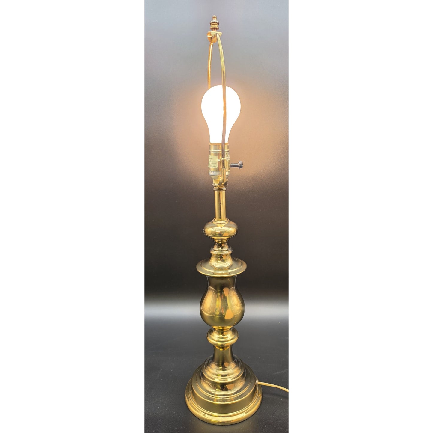 Vintage Solid Brass Table Lamp w/ Pleated Shade 25.5" Mexico Quality Made