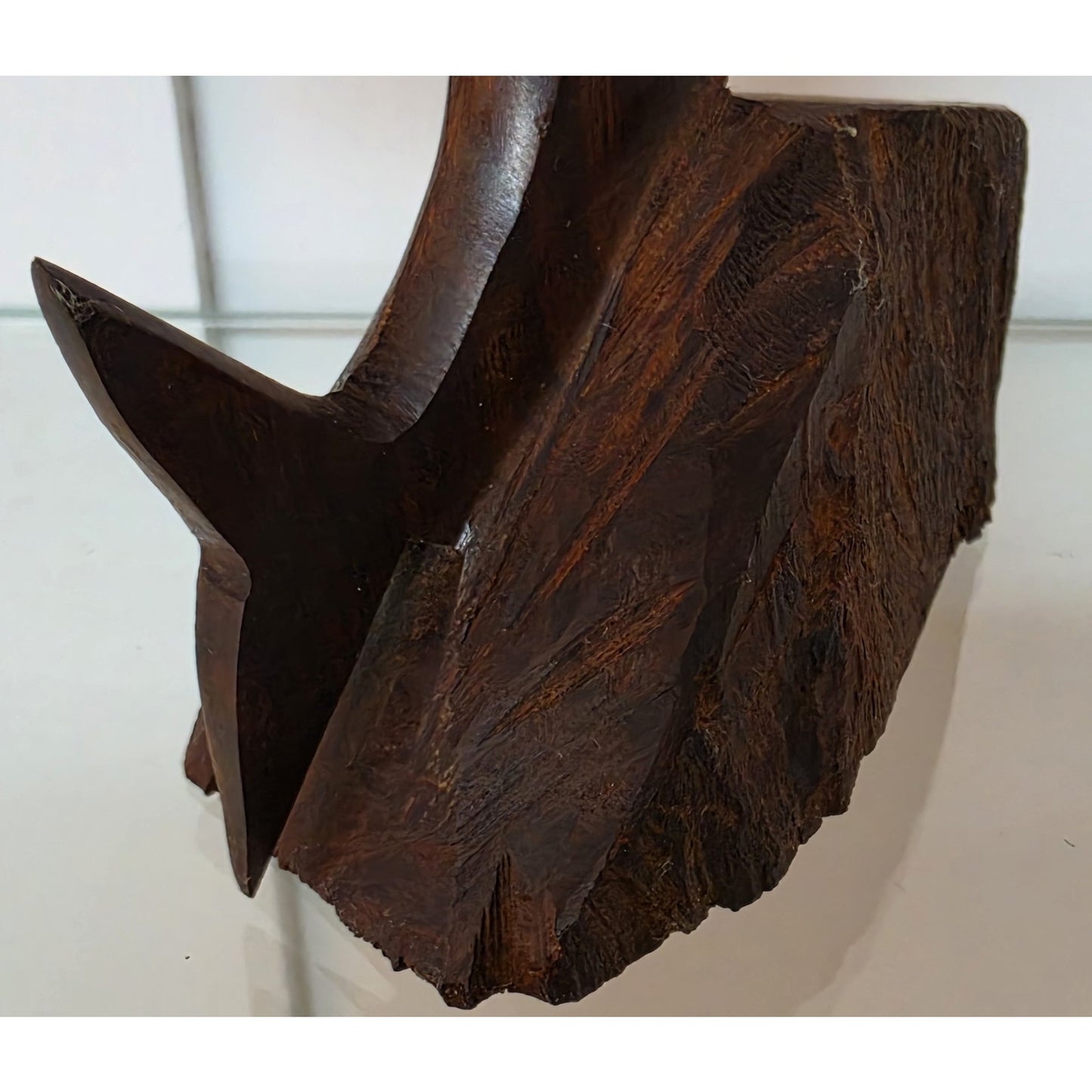 Vintage Hand‑Carved Mahogany Swordfish Statue 8.5" Elegant Wood Art - Beautiful