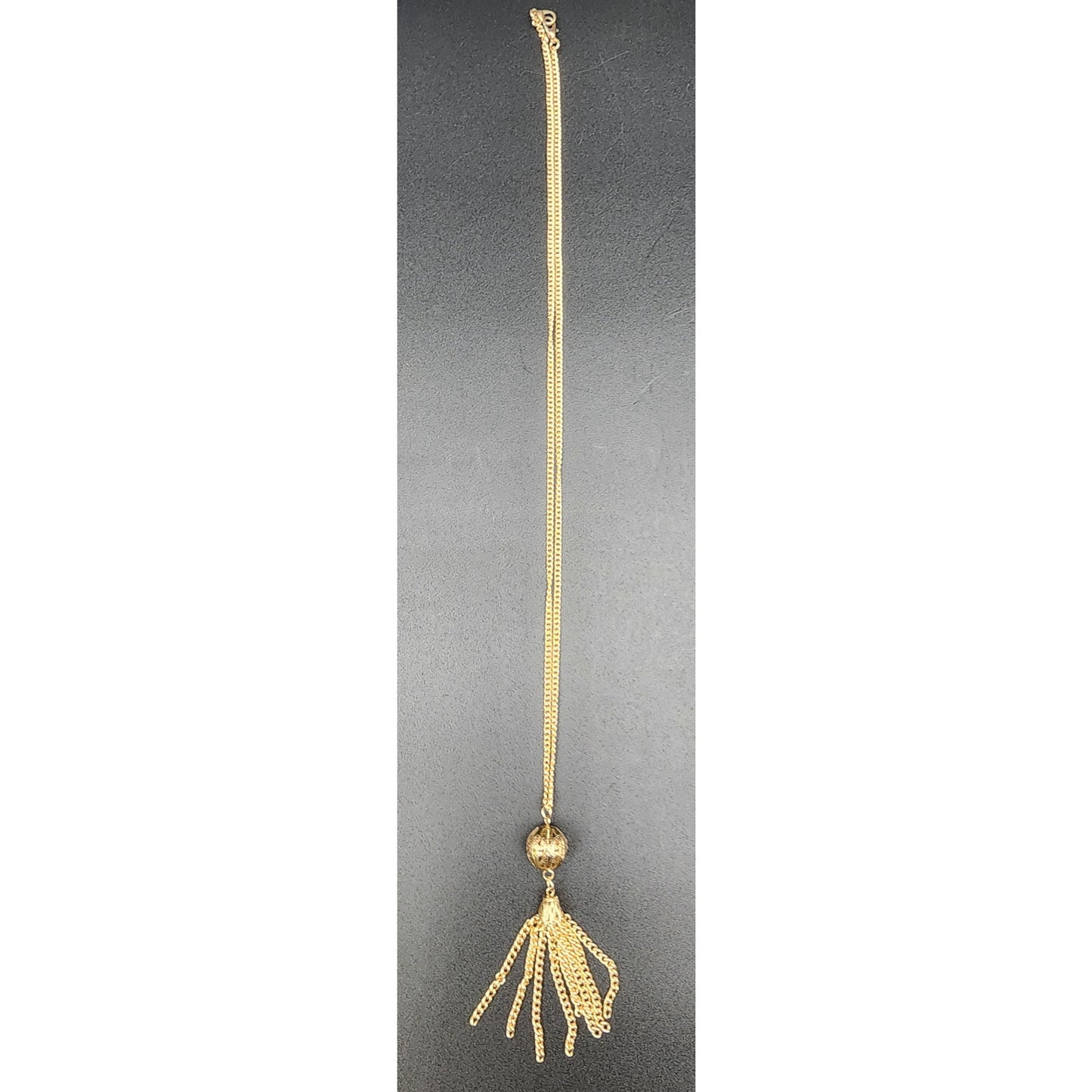 Set of 3 Vintage Gold & Rose Gold Necklaces Tassel Filigree Pendant Lot - 1980s