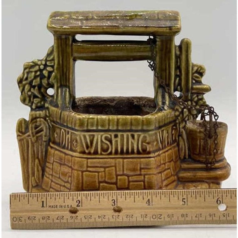 Vintage McCoy Pottery Wishing Well Planter – Rustic Mid-Century Charm