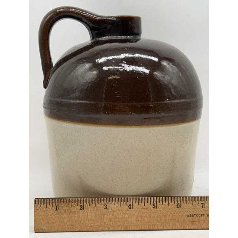 VTG Southern Stoneware Jug 2-Tone 9.25" Crock