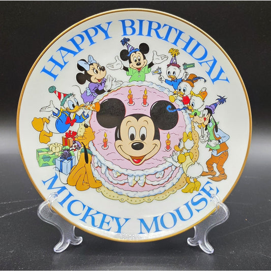 Vintage Mickey Mouse 50th Birthday Commemorative Plate 1978 Gold Rim Disney 9.25"
