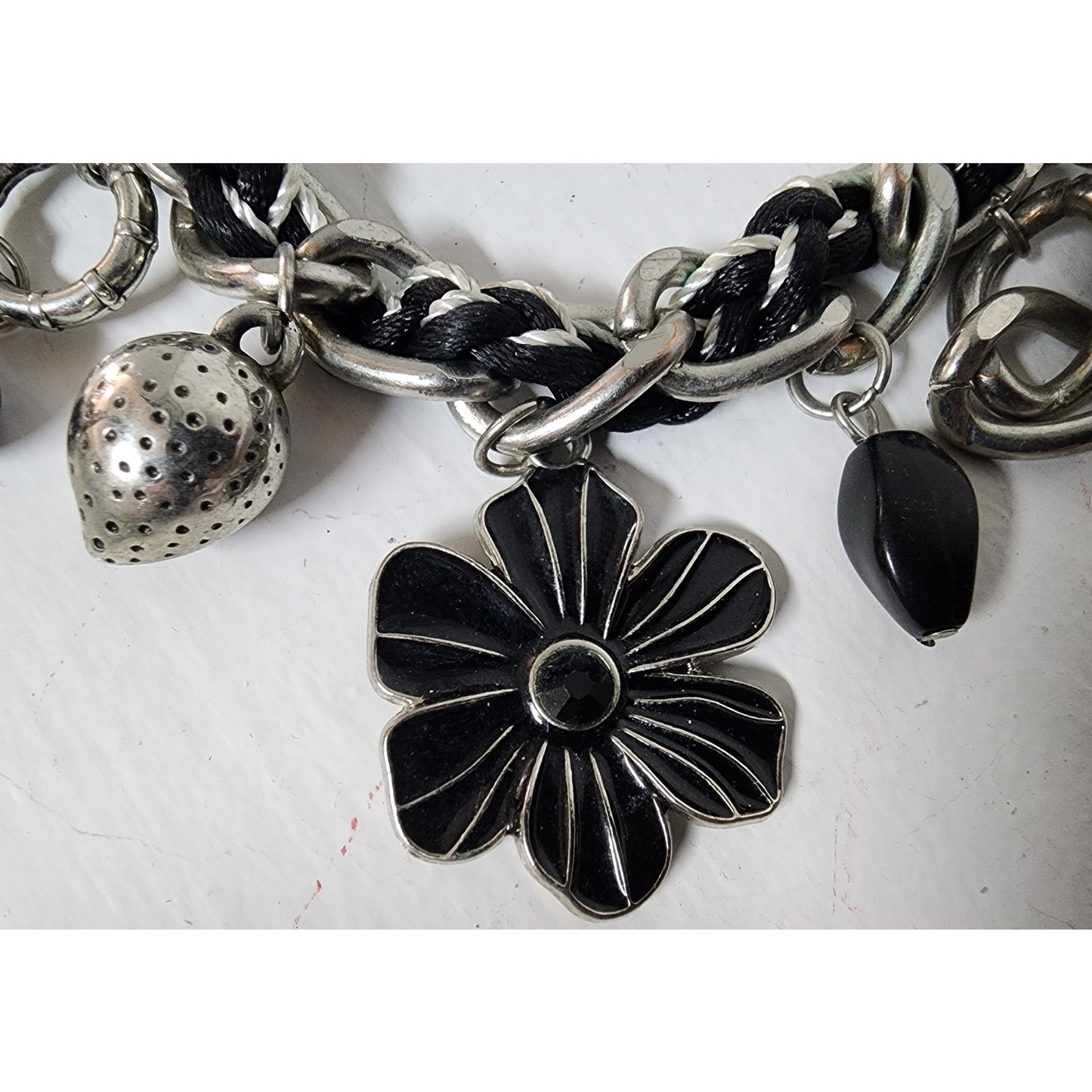 Vintage Charm Necklace w/ Heart Amulet Luke 10:27 & Cross – Unique Design