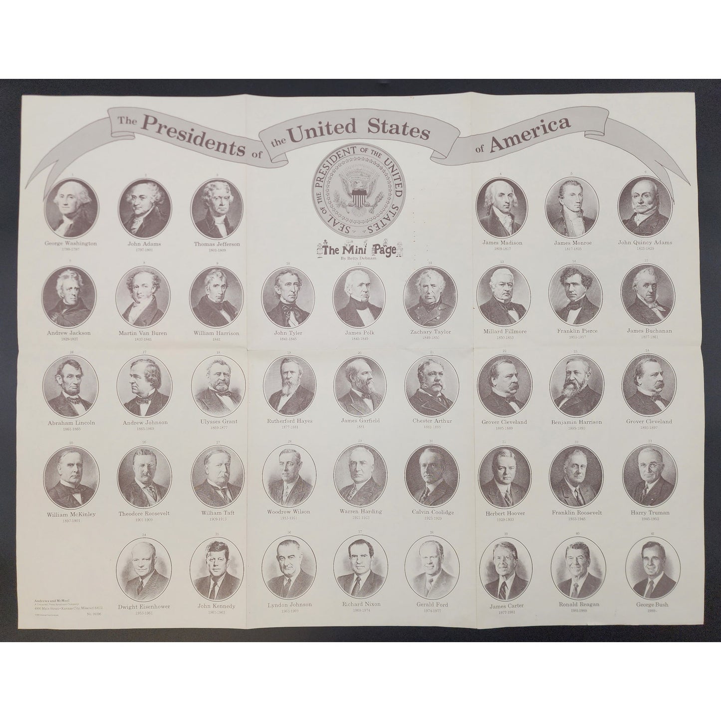 2007 Presidential US Mint $1 Proof Set + 1989 Mini Page Presidents Foldout Bundle