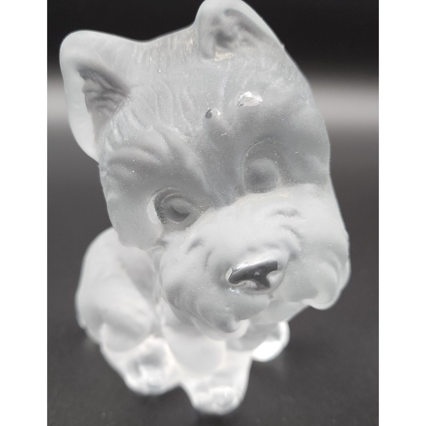 Viking Glass Hand Made USA Scottish Terrier Paperweight Bookend 5.25” Figurine